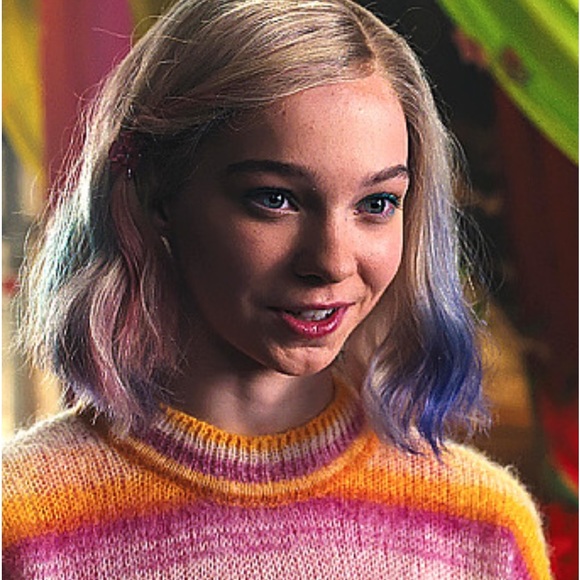 Enid Sinclair Wednesday Orange and Pink Sweater ALT - Picture 6 of 6